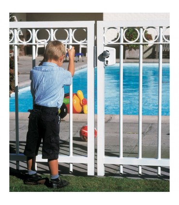 Bouton de sécurité piscine LOCINOX pour serrure de portail à battants