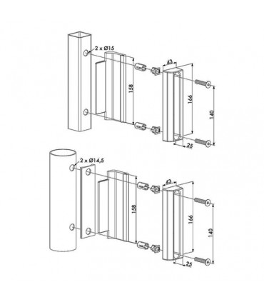 Gâche acier INOX LOCINOX pour portails à battants