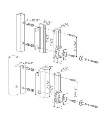 Gache inox de sécurité LOCINOX SH-KL pour portails ouvrants