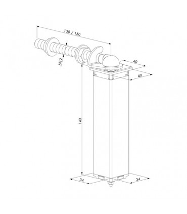 Charnière à ressort ferme-porte LOCINOX pour portillon de jardin 40x40mm