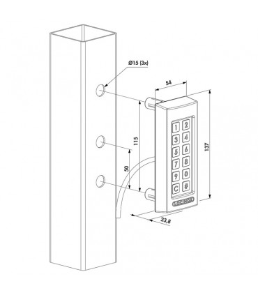 Clavier LOCINOX à codes programmable étanche couleur noire
