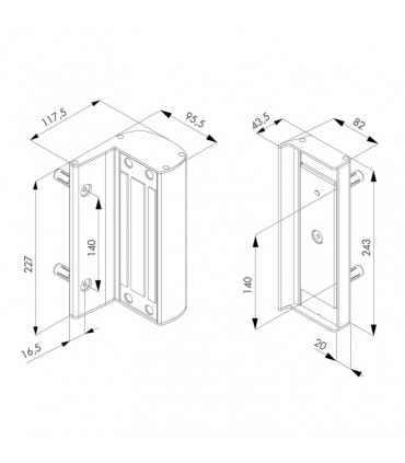 Ventouse électromagnétique Locinox sans poignée en applique