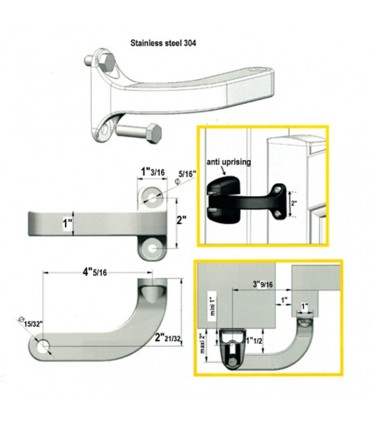 Modulo gond 180° cache blanc anti soulèvement