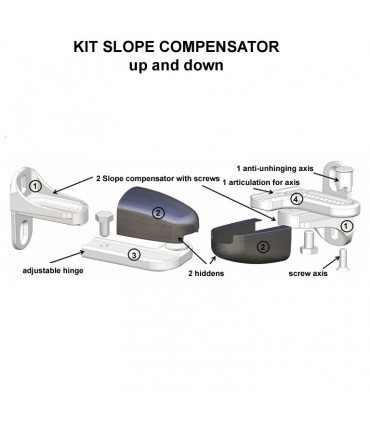 Gond modulo acier inox compensateur de pente noir pour portails