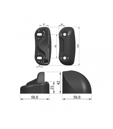 Sabot avec basculeur par commande au pied et butée de portail