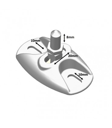Crapaudine inox pour portail réglable deux axes