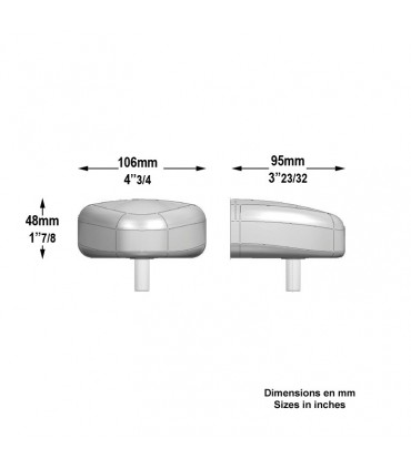 Capot aluminium brut pour gond universel réglable  axe ø12mm
