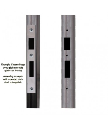 Tube 30x30mm longueur 2m usiné pour recevoir une gâche de réception