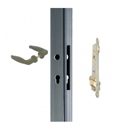 Tube pré-usiné 3 faces 30x30mm pour recevoir une serrure entraxe 85mm