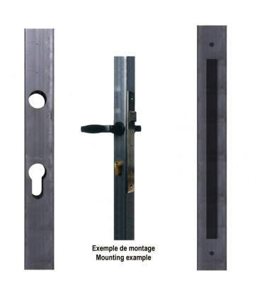 Tube pré-usiné 3 faces 30x30mm pour recevoir une serrure entraxe 85mm