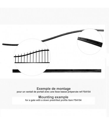 Cintre en forme de chapeau de gendarme 40x30mm percé de trous ø18mm