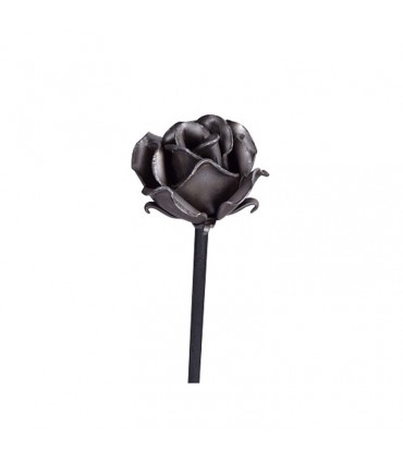 Rose ouverte 60x47mm épaisse montée sur tige acier