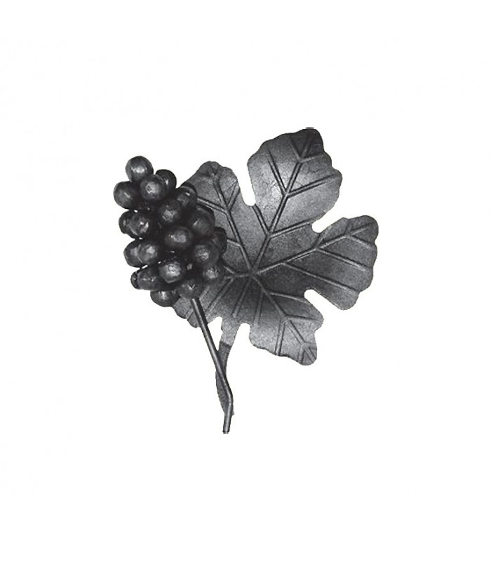 Ensemble 180x140mm grappe de raisin et feuille de vigne assemblés