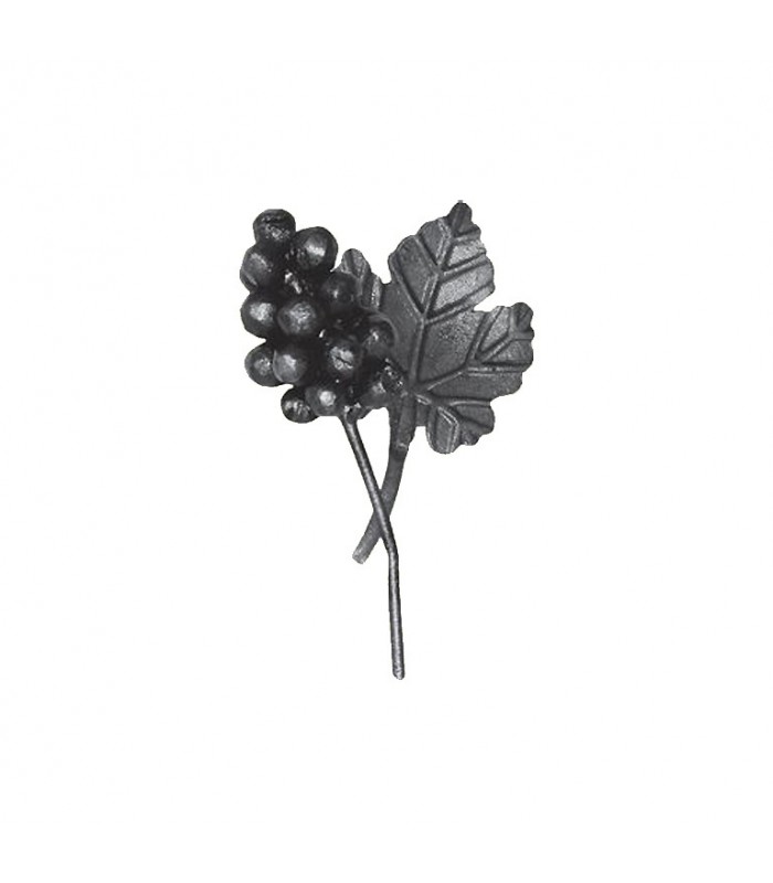 Ensemble 140x110mm grappe de raisin et feuille de vigne assemblés