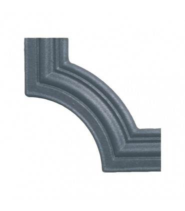 Moulure d'angle pour profilé 35x12mm en fonte pour habillage de soubassement de portail