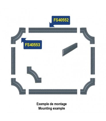 Moulure d'angle pour profilé 35x12mm en fonte pour habillage de soubassement de portail
