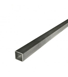 Barre profilée tube carré 16x16mm longueur 2m lisse acier laminé brut