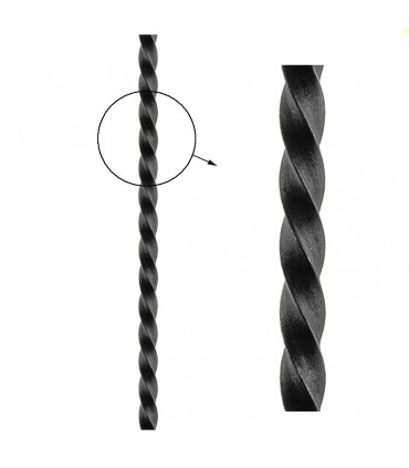 Barre profilée carré 25x25mm longueur 3 m carré torsadé brut