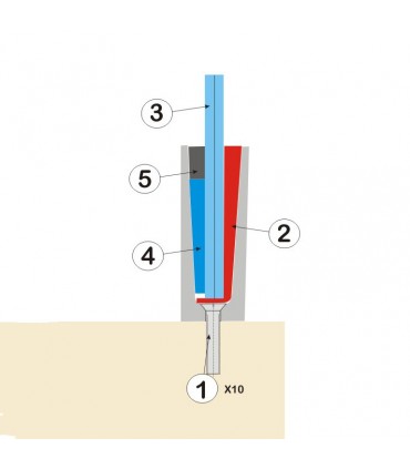 Profil aluminium pour garde corps fixation au sol verre épaisseur 88-2