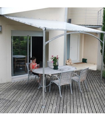 Pergola Murale Mistral 3mx3m livrée en kit à assembler sans soudure