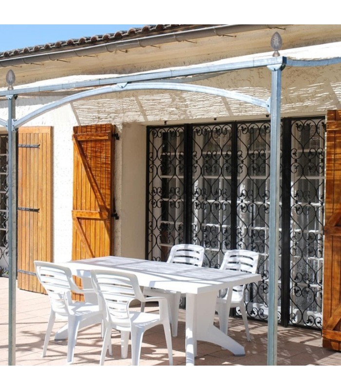 Pergola murale Alizée 6mx3m  livrée en kit à assembler sans soudure