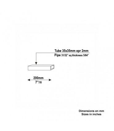 Tube pour abouter des tubes de pergolas section 35x35mm longueur 35cm
