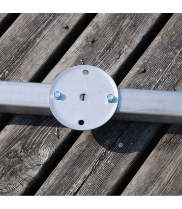 Platine acier galvanisé de fixation centrale de pergola mistral ou alizée