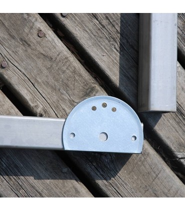 Platine demi lune acier galvanisé de fixation de pergola mistral ou alizée