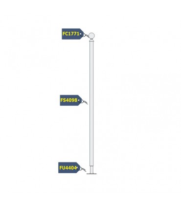 Poteau de piscine seul 40x40mm livré en KIT à souder soi-même