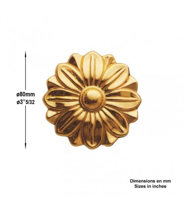 Rosace laiton polie Ø90mm