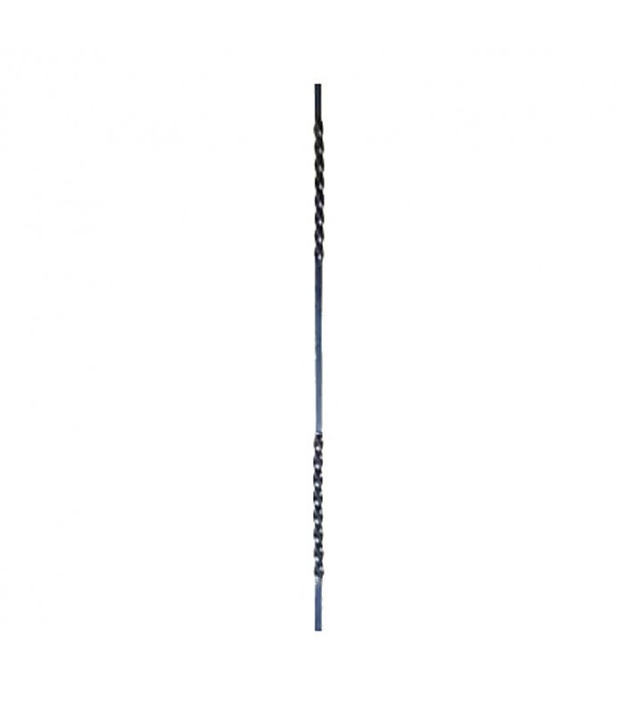 Balustre aluminium 1000mm carré de 14x14mm avec deux torsades