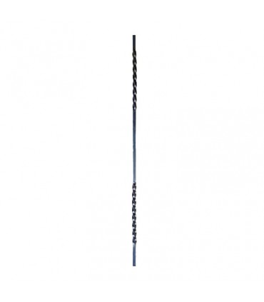 Balustre aluminium 1000mm carré de 14x14mm avec deux torsades