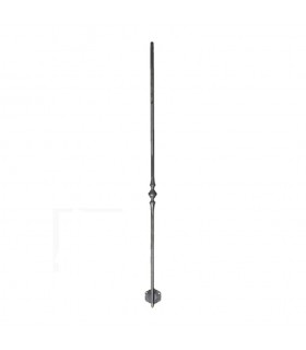 Balustre forgé coudé 1100mm rond ø14mm pour escaliers avec motif central et garde corps