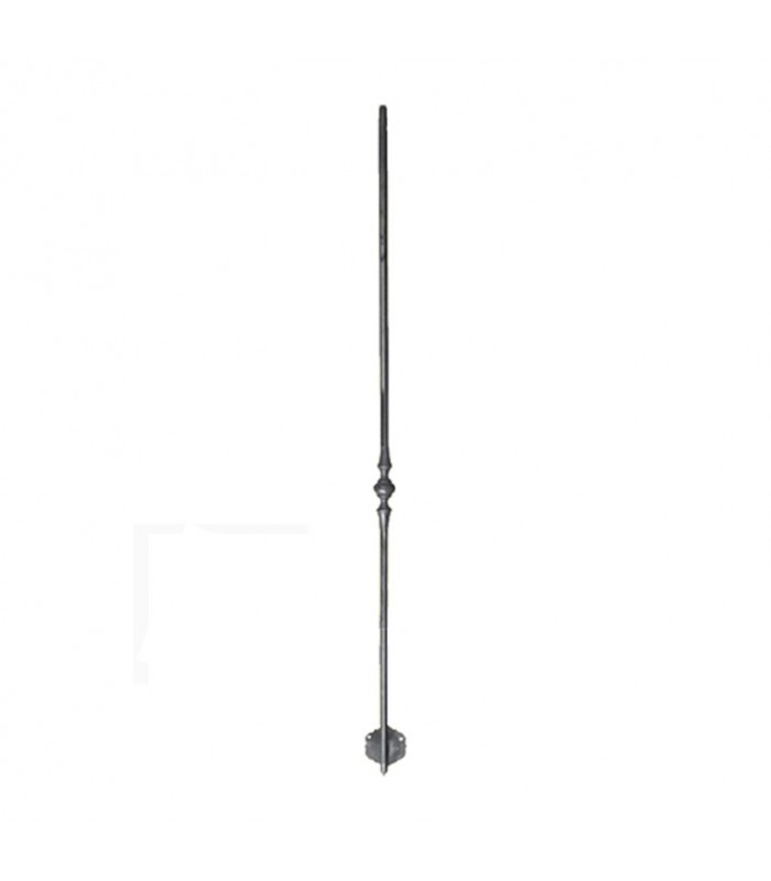 Balustre forgé coudé 1100mm rond ø14mm pour escaliers avec motif central et garde corps