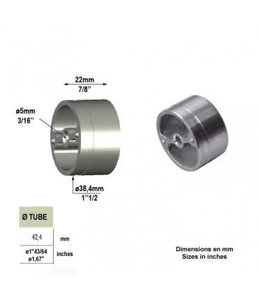 Pièce inox d'adaptation pour connecteurs inox