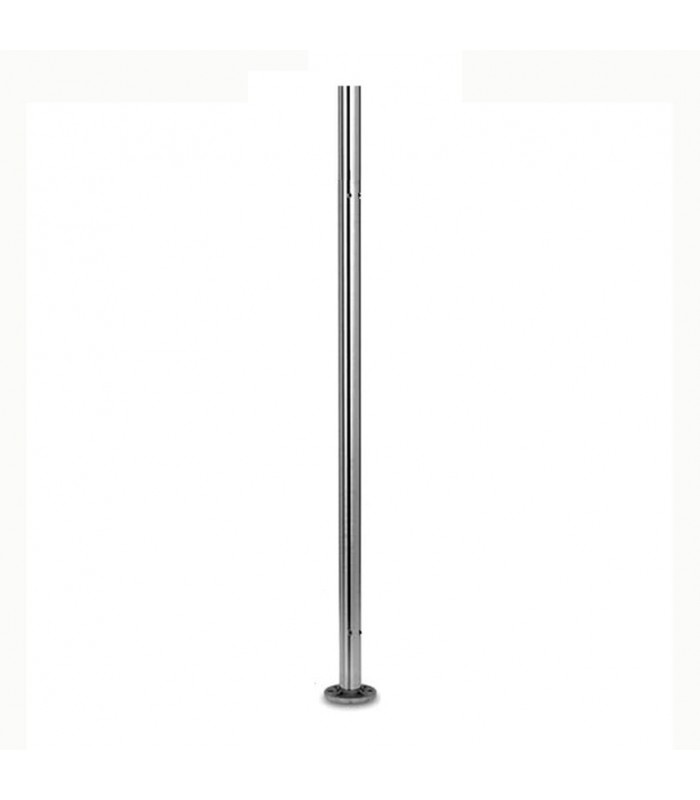 Poteau Ø42,4mm intermédiaire taraudé pour montage de verres INOX316