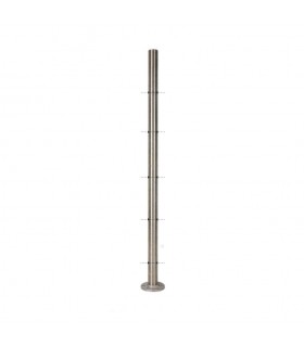 Poteau intermédiaire percé pour montage traversant câble ø6mm INOX 316