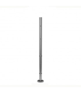 Poteau intermédiaire taraudé M6+M8 montage câble et verre INOX316