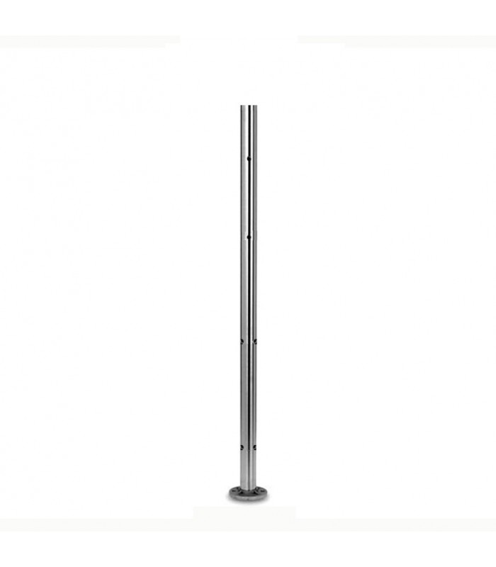 Poteau Ø42,4mm intermédiaire taraudé M6+M8 montage câble et verre INOX316