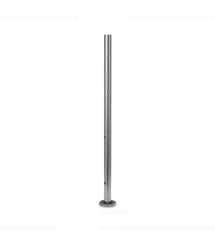 Poteau Ø42,4mm départ droit taraudé M6 montage câble et verre INOX316