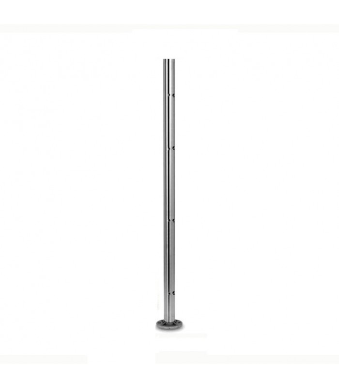 Poteau Ø42,4mm de départ gauche taraudé M6 montage câble et verre INOX316