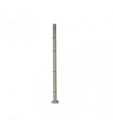 Poteau d'angle taraudé pour montage cable traversant et verre INOX 316