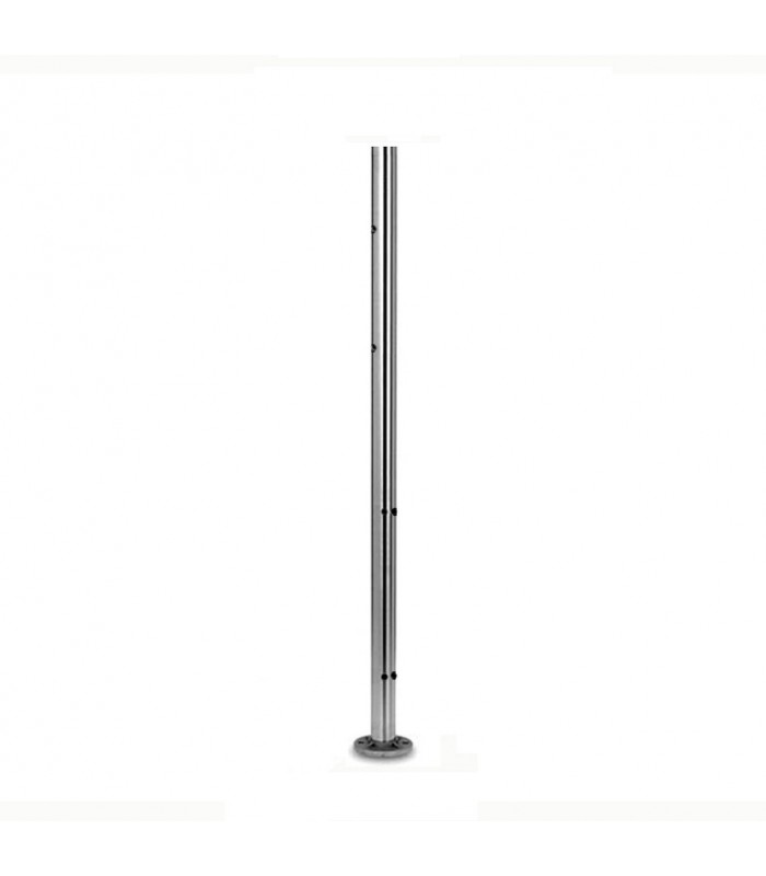 Poteau Ø42,4mm d'angle taraudé M6 pour montage câble et verre INOX316