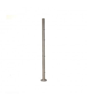 Poteau de départ taraudé pour montage cable traversant et verre INOX 316