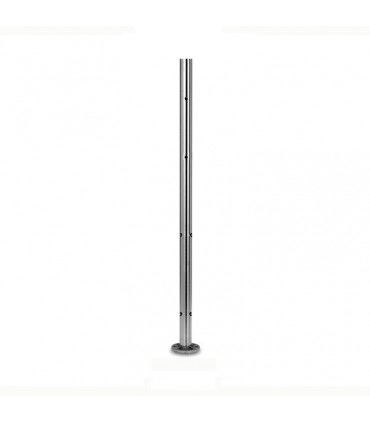 Poteau intermédiaire taraudé M6 montage câble et verre INOX316