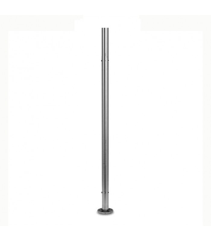 Poteau Ø42,4mm intermédiaire taraudé pour montage de verres INOX316