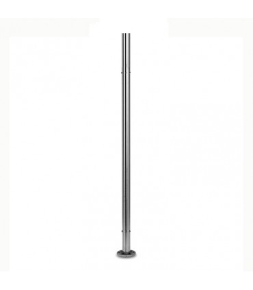 Poteau intermédiaire taraudé montage verre INOX316