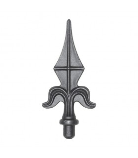 Pointe de lance 190mm diametre 20mm forme de lys estampée acier