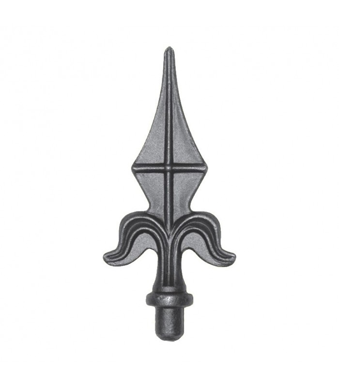 Pointe de lance 190mm diametre 20mm forme de lys estampée acier