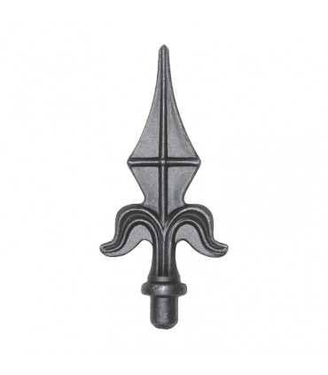 Pointe de lance 190mm diametre 20mm forme de lys estampée acier